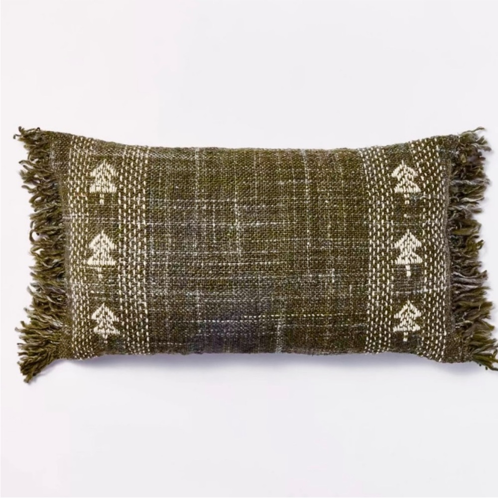 COPY - Threshold with Studio McGee 14” x 24” Woven Tree Christmas Lumbar Pillow